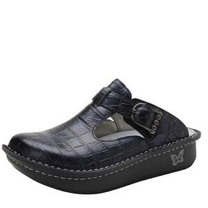 Women’s ALGERIA Classic embossed Croco Shoes clogs leather size 38 8 8.5
